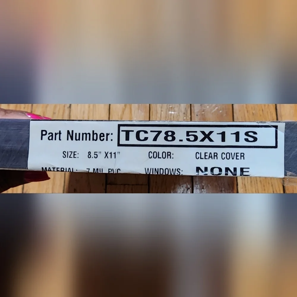 MyBinding Part Number: ITC78.5X11S 7mil PVC Clear Cover 8.5